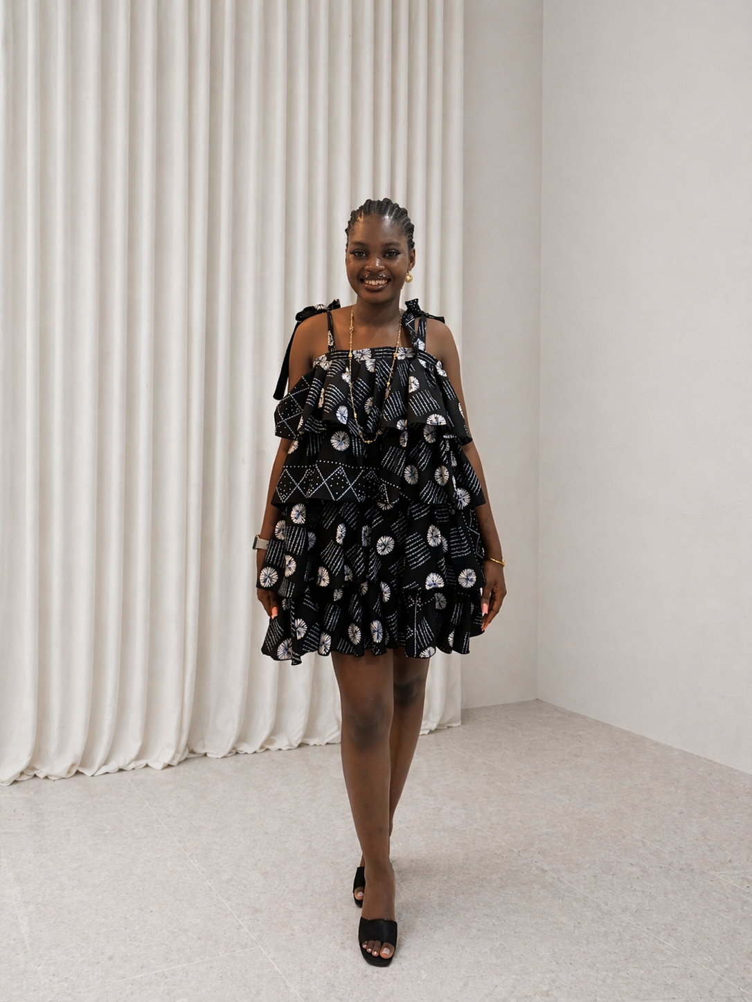 Chic in Monochrome: Why the Black Patterned Tiered Babydoll Mini is Your New Wardrobe Obsession