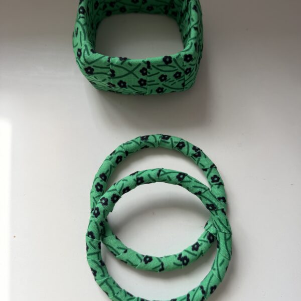 Green African Print Headband, Bangle & Earring Set - Image 2