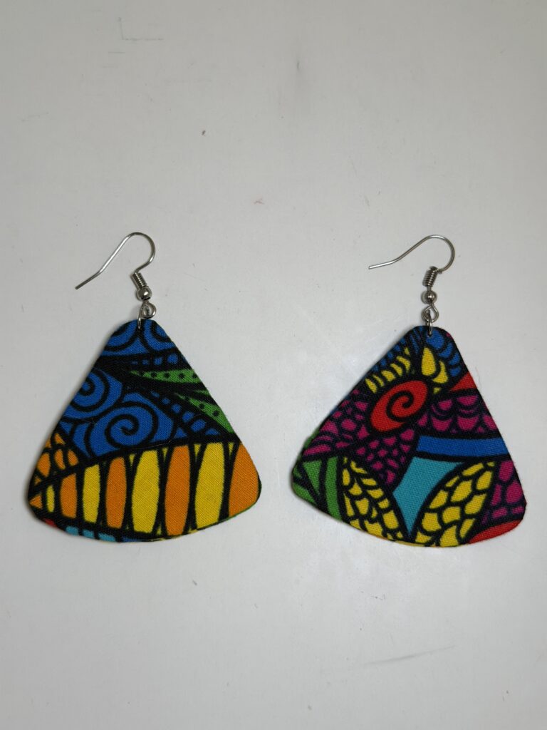 Multicolour African Print Headband, Bangle, Earring Set