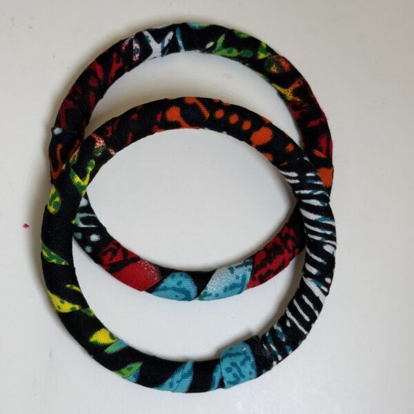 Multicolour African Print Headband, Bangle, Earring Set - Image 3