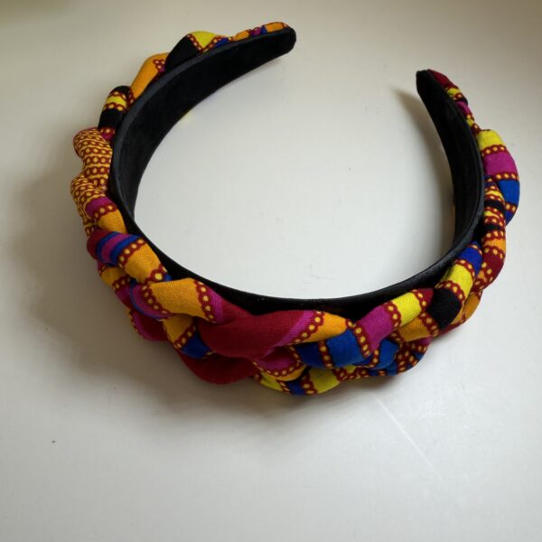 Multicolour African Print Headband, Bangle, Earring Set - Image 2
