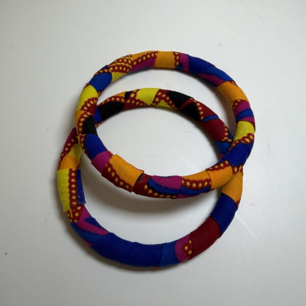Multicolour African Print Headband, Bangle, Earring Set - Image 3