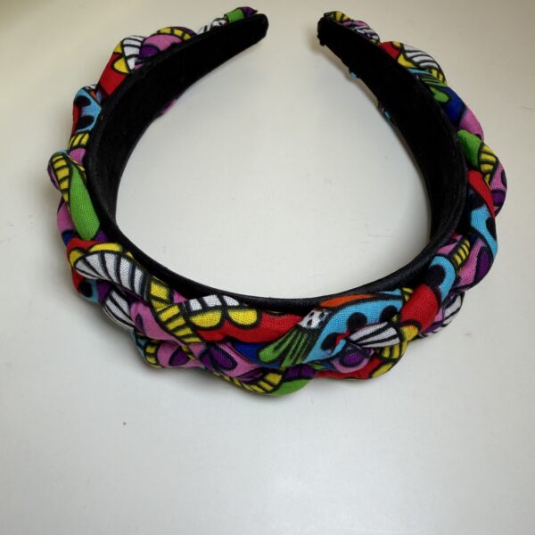 Multicolour African Print Headband, Bangle, Earring Set - Image 2