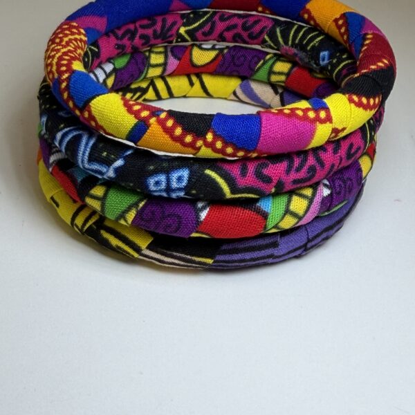 Multicolour African Print Headband & Bangle Set - Image 4