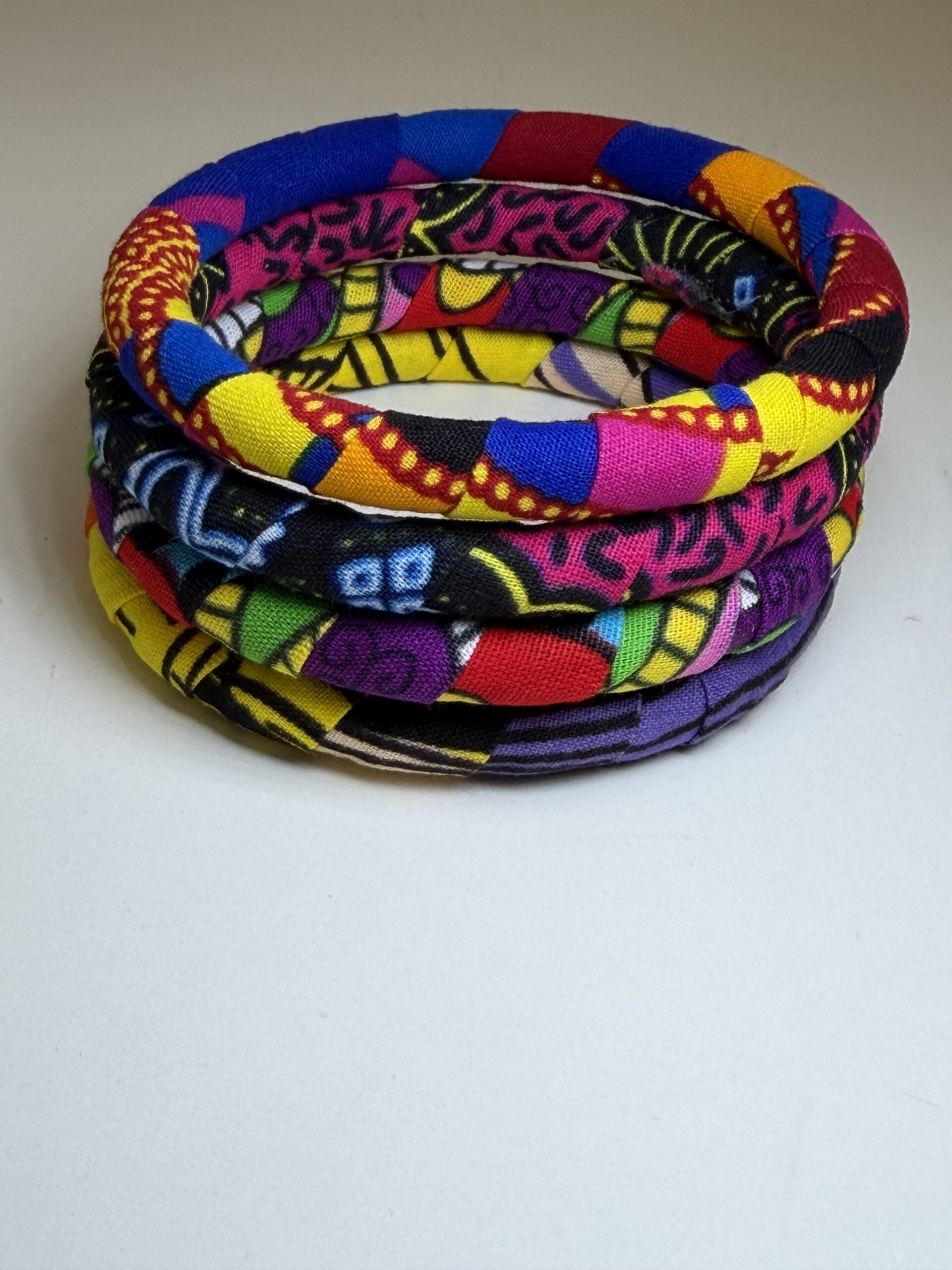 Multicolour African Print Headband & Bangle Set - Image 4